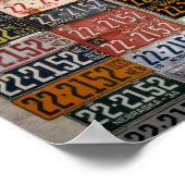 Vintage Nebraska License Teller, Saline Landkreis Poster (Ecke)