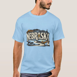 Vintage Nebraska State Heritage Heartland Corn Art T-Shirt