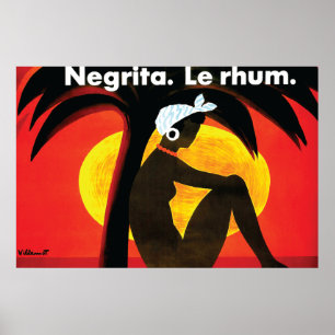 Vintage Negrita Le Rhum von Villemot Poster