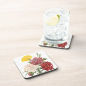 Vintage Nelken Dianthus Garden Blume Redoute Getränkeuntersetzer (Rechte Seite)