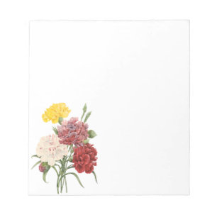Vintage Nelken Dianthus Gartenblumen Redoute Notizblock