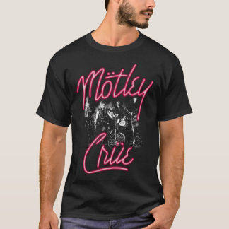 Vintage-Neon-Glam-Metal-Motorrad-Grafik-T-Shirt T-Shirt