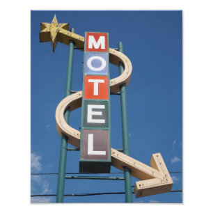 Vintage-Neon-Hotelschild - Pueblo Colorado Fotodruck