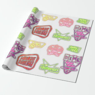 Vintage Neon-Schilder retro Mitte des Jahrhunderts Geschenkpapier