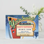 Vintage Neon Sign Party Einladungen (Stehend Vorderseite)