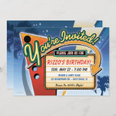 Vintage Neon Sign Party Einladungen (Vorne/Hinten)