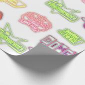 Vintage Neonschilder Mitte des Jahrhunderts retro Geschenkpapier (Ecke)