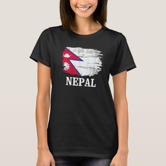 Vintage Nepal Flag For Nepalese T-Shirt (Vorderseite)