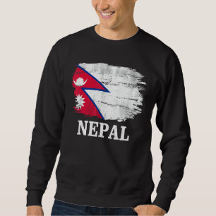 Vintage Nepal-Flagge für Nepalese Sweatshirt