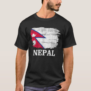 Vintage nepalesische Flagge T-Shirt