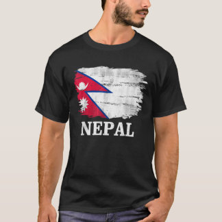 Vintage nepalesische Flagge T-Shirt