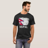 Vintage nepalesische Flagge T-Shirt (Vorne ganz)