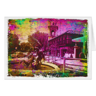 Vintage Neptunbrunnen Farbiger Grunge