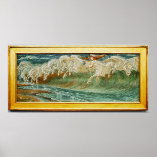 Vintage Neptuns Pferde von Walter Crane Poster