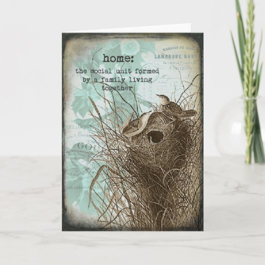 Vintage Nest Greeting Card Karte (Vorderseite)