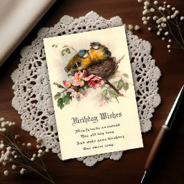 Vintage Nesting Chicks 1917 Geburtstag Postkarte