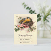 Vintage Nesting Chicks 1917 Geburtstag Postkarte (Stehend Vorderseite)