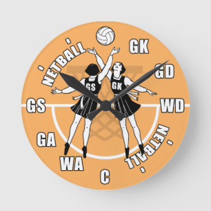Vintage-Netballspielerinnen Runde Wanduhr