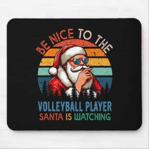 Vintage nett zum Volleyballspieler Santa beobachte Mousepad