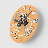 Vintage Netzwerkspieler Runde Wanduhr (Winkel)