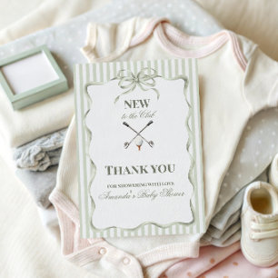 Vintage Neu im Club Neutrale Golf-Baby-Party Dankeskarte