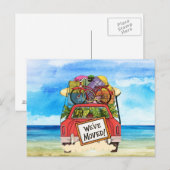 Vintage neue Adresse Postkartenstrand Ankündigungspostkarte (Vorne/Hinten)