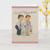 Vintage neue Baby Glückwunsch Grußkarte Karte (Gelbe Blume)