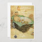 Vintage neue Baby Gratulationen Flat Card (Vorne/Hinten)