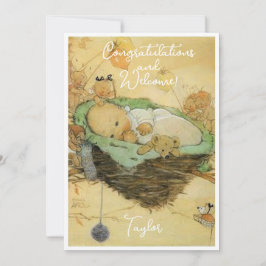 Vintage neue Baby Gratulationen Flat Card