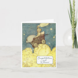 Vintage neue Baby Gratulationen Flat Card Karte