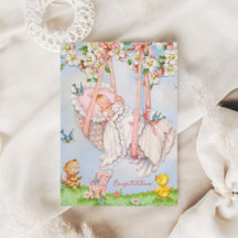 Vintage neue Baby-Gratulationskarte