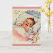 Vintage neue Baby-Grußkarte Karte (Gelbe Blume)