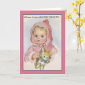 Vintage neue Baby-Tochter-Grußkarte Karte (Gelbe Blume)