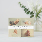 Vintage neue Babyankarten - niedlich Postkarte (Stehend Vorderseite)