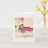 Vintage neue Babygratulation Karte (Gelbe Blume)