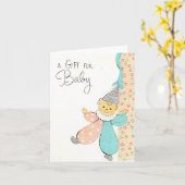 Vintage neue Babykarte Karte (Gelbe Blume)