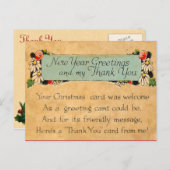 Vintage neue Jahre und ich danke Ihnen Postkarte (Vorne/Hinten)