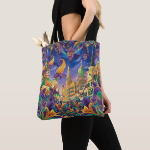 VINTAGE NEUES MARDI GRAS-SZENE AUS NEW ORLEANS TASCHE