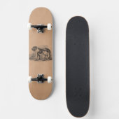 Vintage Neufundland-Hunde1800s Hundeillustration Skateboard (Vorne)