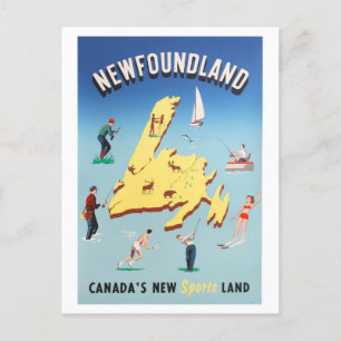 Vintage Neufundland Kanada Sport Reiseposter Postkarte