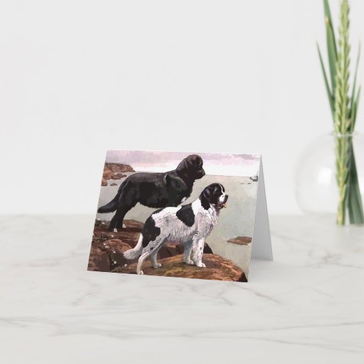 Vintage Neufundländer - Note Card Karte (Vorderseite)