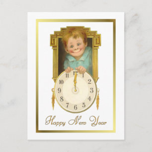 Vintage Neujahr Feiertagspostkarte