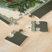 Vintage Neujahrsgrüße, Viktorianisches Mädchenfens Puzzle (Seite)