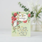 Vintage Neujahrskarte Feiertagspostkarte (Stehend Vorderseite)