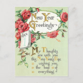 Vintage Neujahrskarte Feiertagspostkarte (Vorderseite)