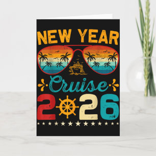 Vintage Neujahrskreuzfahrt 2026 Familie passend Ny Karte
