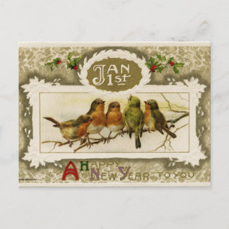 Vintage Neujahrspostkarte Feiertagspostkarte