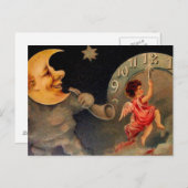 Vintage Neujahrspostkarte Feiertagspostkarte (Vorne/Hinten)