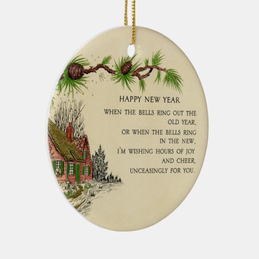 Vintage Neujahrsschmuck Keramik Ornament (Rechts)