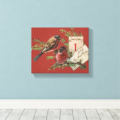 Vintage Neujahrsvögel Leinwanddruck (Insitu (Holzboden))